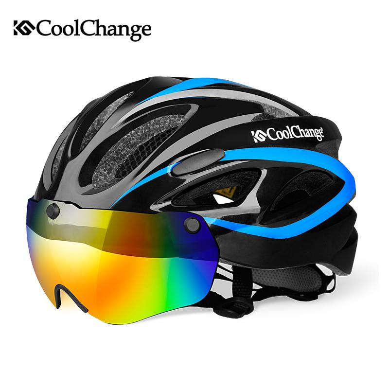 CoolChange Bicycle Helmet EPS Insect Net Road MTB Bike wind resistant
 Lenses Integrally-molded Cycling Casco Ciclismo