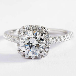 2.00CT Cushion-Cut Queen White Swarovski Elements Ring