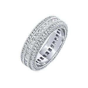 Classic Diamond Created Eternity Princess Cut Ring in 18K White Gold Plated