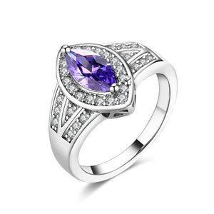 Tanzanite Diamond Cut Micro Pav'e White Gold Ring