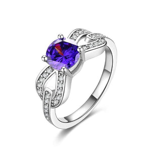 Tanzanite Princess Cut Braided Ring In White Gold