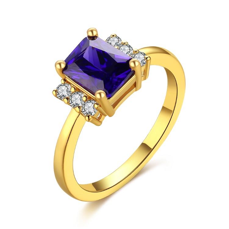 Sapphire Emerald Cut Micro-Pav'e Ring in Gold