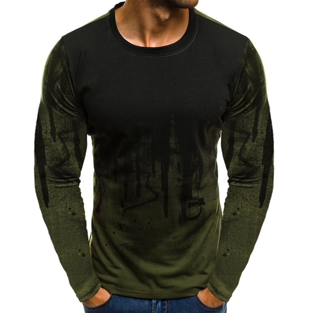 Men Solid Casual Full Sleeve Cotton Regular Tees