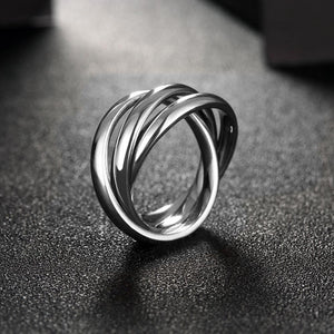 18k White Gold Bands Stainless Steel Rolling Ring