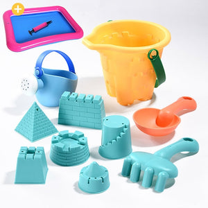 soft Silicone beach toys for children SandBox Set Kit Sea sand bucket Rake Hourglass Water Table play and fun Shovel mold summer