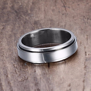 Vnox 6mm/8mm Spinner Ring for Men Stress Release Accessory Classic Stainless Steel Wedding Band Casual Male Sports Jewelry