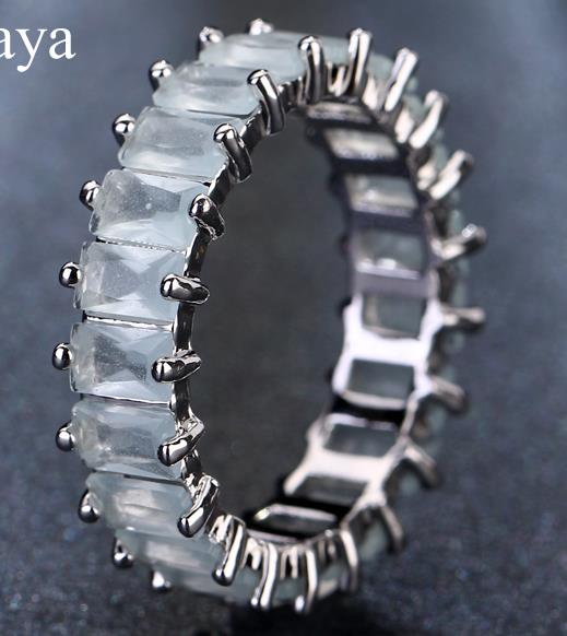 EMMAYA Silver Color Unique Design CZ Ring Paved Austrian Zircon Fashion Women Ring Jewelry