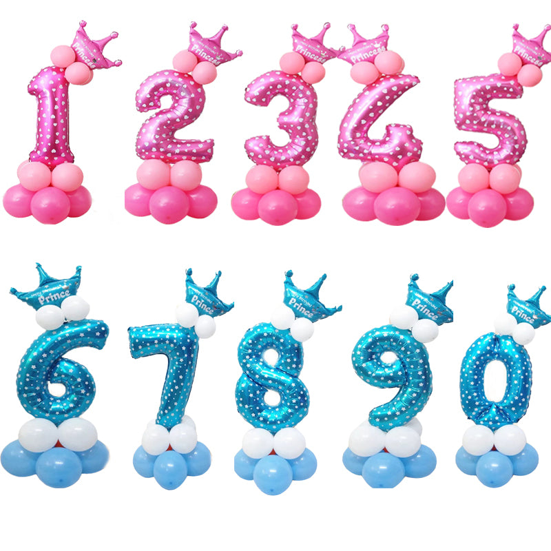 1 Set 0-9 Numbers Large Helium Number Foil Children Festivals Dekoration Birthday Party Toy anniversaire enfant hat for Kids