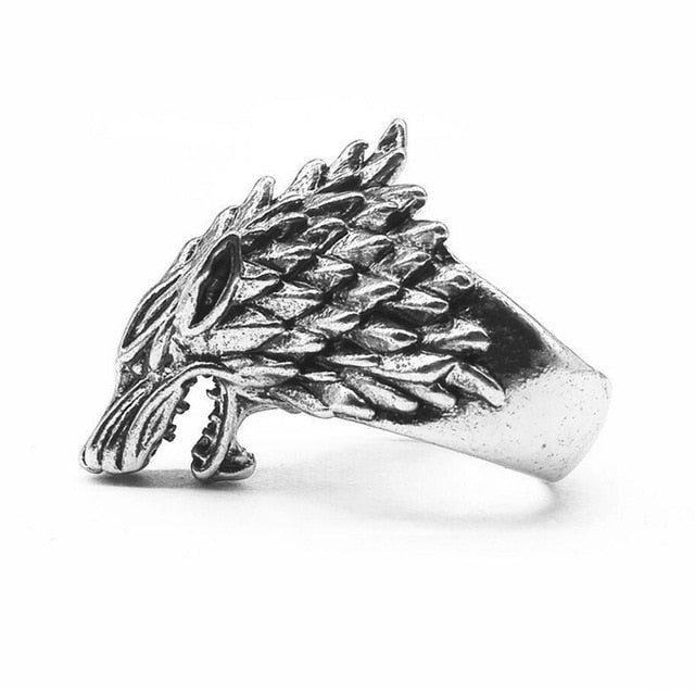 Fashion Domineering Personality Wolf Head Ring Unisex Stainless Steel Wolf King Ring Creative Simple Wolf Ring