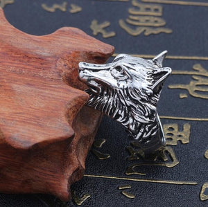 Fashion Domineering Personality Wolf Head Ring Unisex Stainless Steel Wolf King Ring Creative Simple Wolf Ring