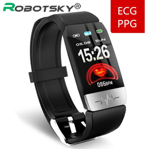 Q1S Smart Bracelet ECG+PPG Fitness Tracker Heart Rate Blood Pressure IP67 Waterproof Weather Forecast Sports Smart Band Watch