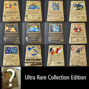 Pokemon Game Anime Battle Card Gold Metal Card Charizard Pikachu Collection Card Action Figure Model Child Toy Gift