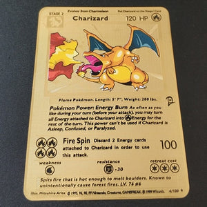 Pokemon Game Anime Battle Card Gold Metal Card Charizard Pikachu Collection Card Action Figure Model Child Toy Gift