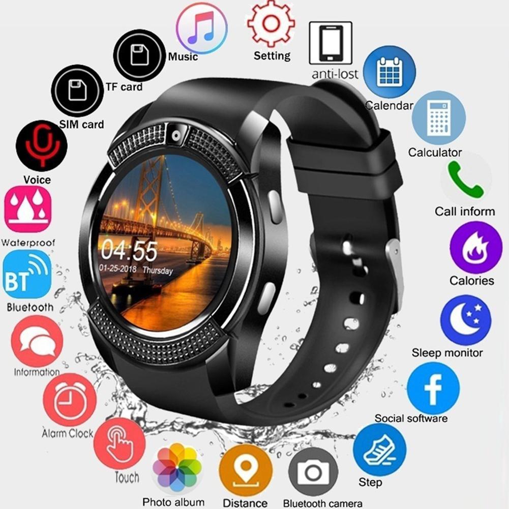 V8 SmartWatch Bluetooth Smart Watch Touch Screen Wrist Watch With Camera SIM Card Slot Waterproof Sports Watch For Android