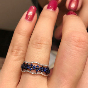 New Rose Gold Rings For Women Full Crystal Rhinestone Wedding Ring For Ladies Women Accessories Across Finger Rings Jewelry Gift