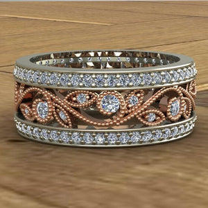 New Rose Gold Rings For Women Full Crystal Rhinestone Wedding Ring For Ladies Women Accessories Across Finger Rings Jewelry Gift