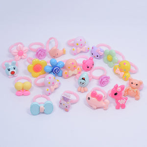 Wholesale 20pcs/lot Lovely Mixed Cartoon Flower Animal Princess Girls Children Kids Baby Rings Party Jewelry Toy Gift