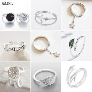 SMJEL Fashion Finger Rings for Men Women Airplane Sunflower DNA Hand Rings for Women Jewelry Christmas Gift