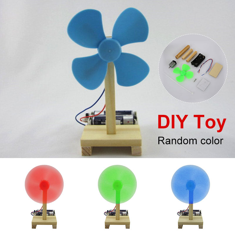 1 Set Easy Assembly Fan Fan DIY Toy Model Decor Beautiful Kidsroom Education Diy Cool Fan Assembly Toy Efficient Entertainment