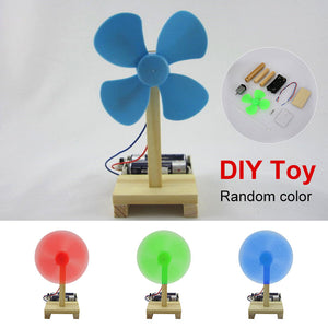 1 Set Easy Assembly Fan Fan DIY Toy Model Decor Beautiful Kidsroom Education Diy Cool Fan Assembly Toy Efficient Entertainment