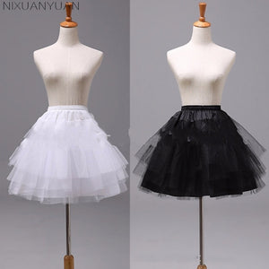 NIXUANYUAN White or Black Short Petticoats 2020 Women A Line 3 Layers Underskirt For Wedding Dress jupon cerceau mariage