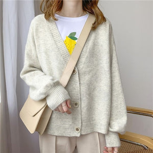 H.SA 2020 Autumn Winter Women Sweater Cardigans Oversize V neck Knit Cardigans Girls Outwear Korean Chic Tops Suete Mujer Poncho