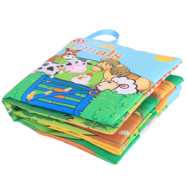 8/10pages Baby Rattles Mobiles Toy Soft Animal Cloth Book Newborn Stroller Hanging Toy Bebe Early Learning Educate Baby Toys