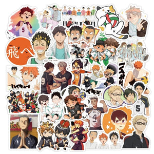 50Pcs/Set Haikyuu!! Stickers Japanese Anime Sticker Volleyball for Decal on Guitar Suitcase Laptop Phone Fridge Motorcycle Car