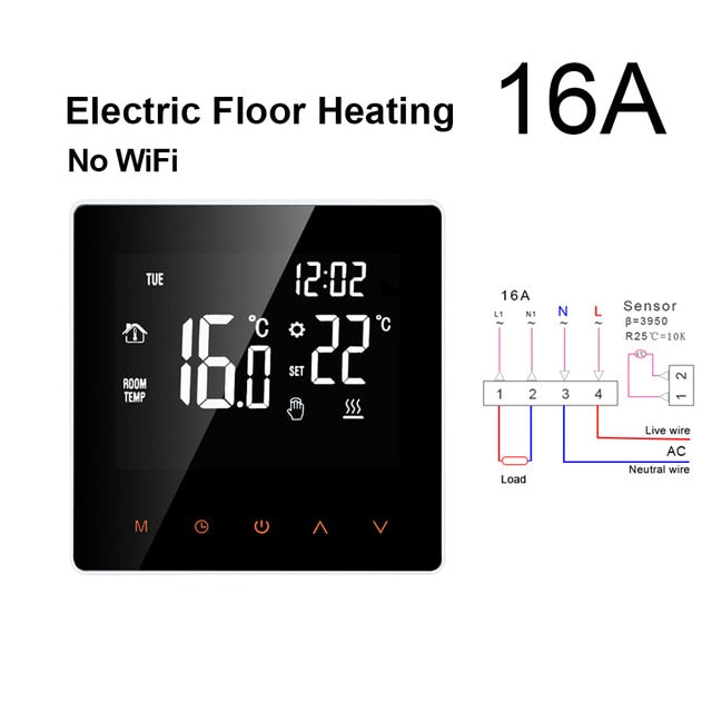 AVATTO Tuya WiFi Smart Thermostat, Electric floor Heating Water/Gas Boiler Temperature Remote Controller for Google Home, Alexa