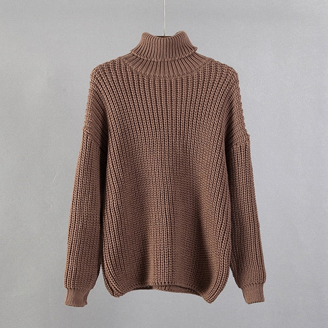 Hirsionsan Turtle Neck Sweater Women 2020 New Korean Elegant Solid Cashmere Sweater Oversized Thick Warm Female Pullovers Tops