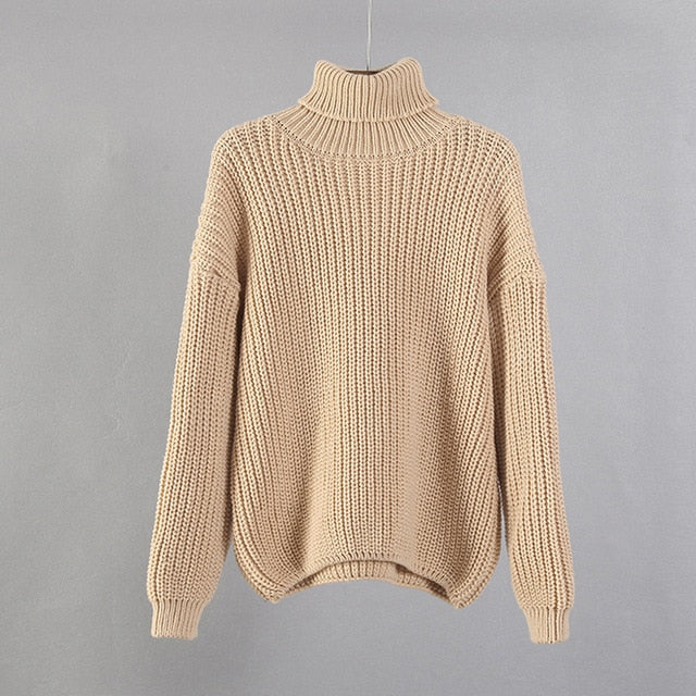 Hirsionsan Turtle Neck Sweater Women 2020 New Korean Elegant Solid Cashmere Sweater Oversized Thick Warm Female Pullovers Tops