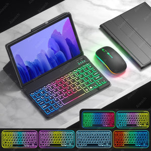 Funda For Samsung Galaxy Tab A7 Case Keyboard For Samsung Galaxy Tab S6 Lite Case Rainbow Keyboard Mouse For Samsung Tab S7 Case