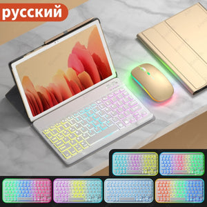 Funda For Samsung Galaxy Tab A7 Case Keyboard For Samsung Galaxy Tab S6 Lite Case Rainbow Keyboard Mouse For Samsung Tab S7 Case