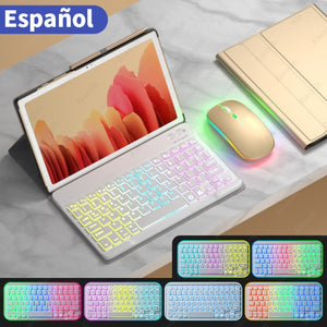 Funda For Samsung Galaxy Tab A7 Case Keyboard For Samsung Galaxy Tab S6 Lite Case Rainbow Keyboard Mouse For Samsung Tab S7 Case