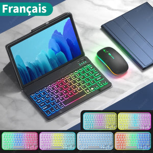 Funda For Samsung Galaxy Tab A7 Case Keyboard For Samsung Galaxy Tab S6 Lite Case Rainbow Keyboard Mouse For Samsung Tab S7 Case