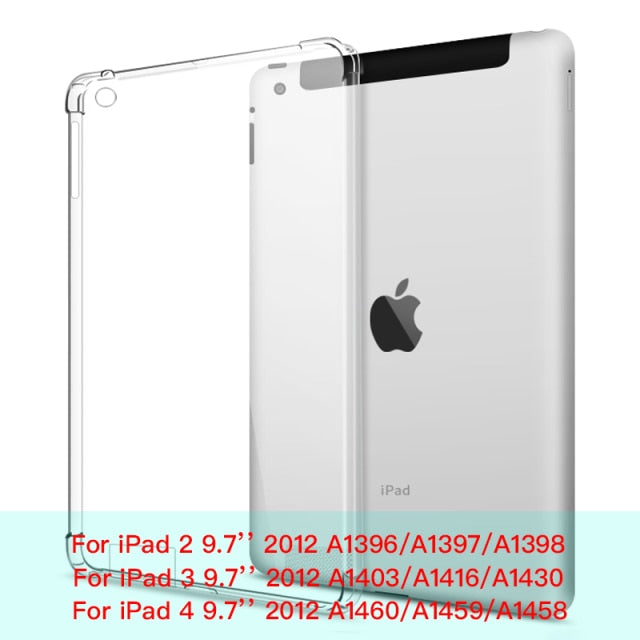 For New iPad 7 8 9 10.2 9.7 2021 5 6 Air 10.9 2 3 4 Case TPU Silicon Transparent Cover For iPad Pro 10.5 &#39;&#39; 11&#39;&#39; Mini 2 3 4 5 6