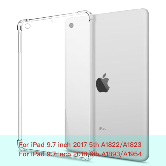 For New iPad 7 8 9 10.2 9.7 2021 5 6 Air 10.9 2 3 4 Case TPU Silicon Transparent Cover For iPad Pro 10.5 &#39;&#39; 11&#39;&#39; Mini 2 3 4 5 6