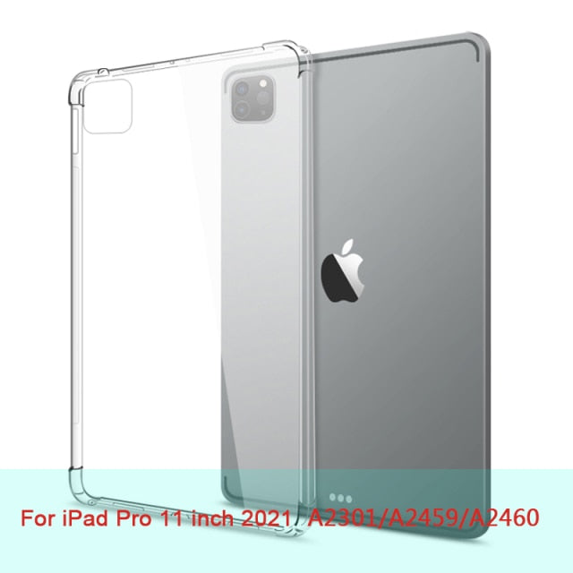 For New iPad 7 8 9 10.2 9.7 2021 5 6 Air 10.9 2 3 4 Case TPU Silicon Transparent Cover For iPad Pro 10.5 &#39;&#39; 11&#39;&#39; Mini 2 3 4 5 6