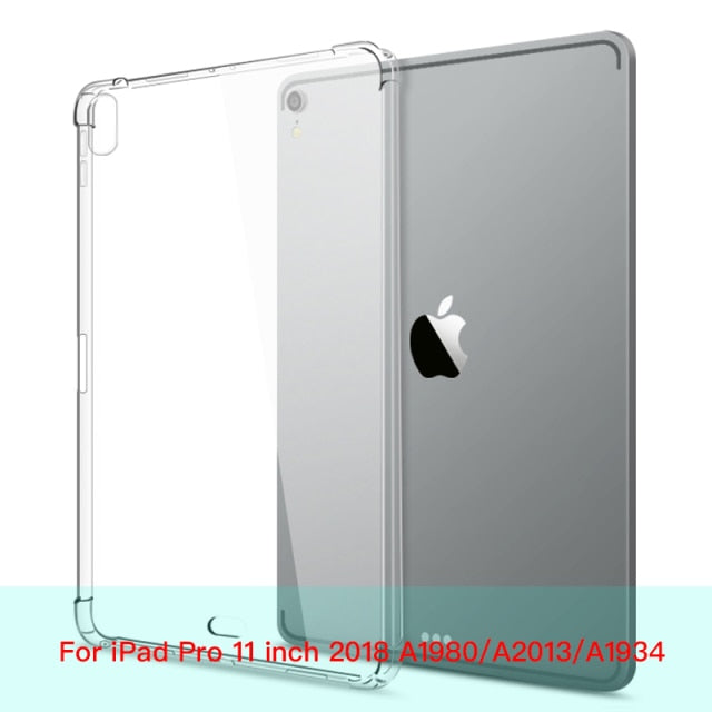 For New iPad 7 8 9 10.2 9.7 2021 5 6 Air 10.9 2 3 4 Case TPU Silicon Transparent Cover For iPad Pro 10.5 &#39;&#39; 11&#39;&#39; Mini 2 3 4 5 6