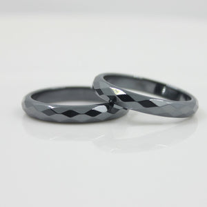 Fashion Grade AAA Quality 4 mm Width Faceted Hematite Rings (1 Piece)  HR1001