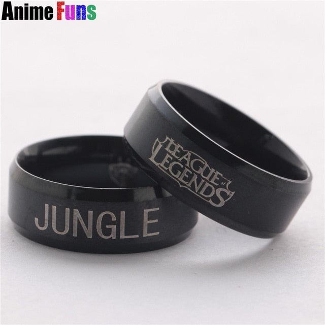 Hot Game League Of Legends Ring ADC TOP MID JUNGLE SUPPORT position Logo Titanium Stainless finger ring Charm Cosplay Jewelry