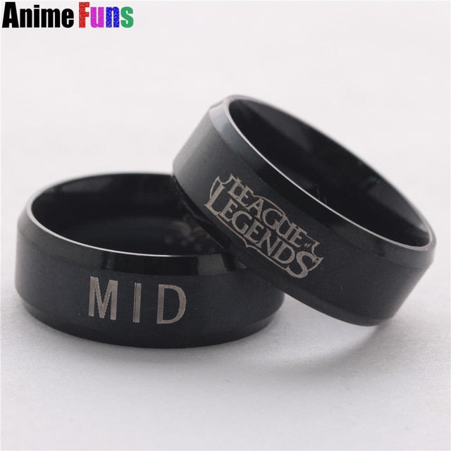 Hot Game League Of Legends Ring ADC TOP MID JUNGLE SUPPORT position Logo Titanium Stainless finger ring Charm Cosplay Jewelry