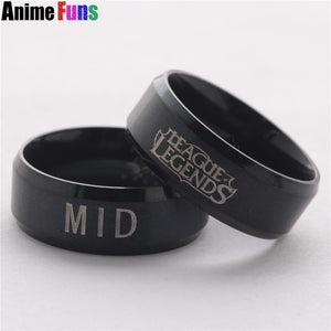 Hot Game League Of Legends Ring ADC TOP MID JUNGLE SUPPORT position Logo Titanium Stainless finger ring Charm Cosplay Jewelry