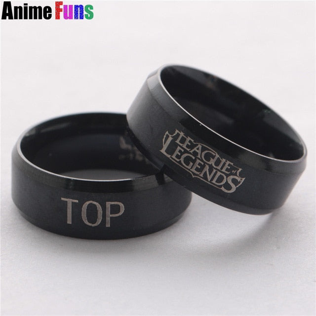 Hot Game League Of Legends Ring ADC TOP MID JUNGLE SUPPORT position Logo Titanium Stainless finger ring Charm Cosplay Jewelry