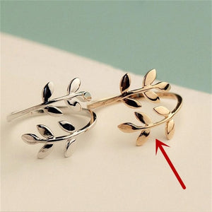 Charms Two colors Olive Tree Branch Leaves Open Ring for Women Girl Wedding Rings Adjustable Knuckle Finger Jewelry Xmas