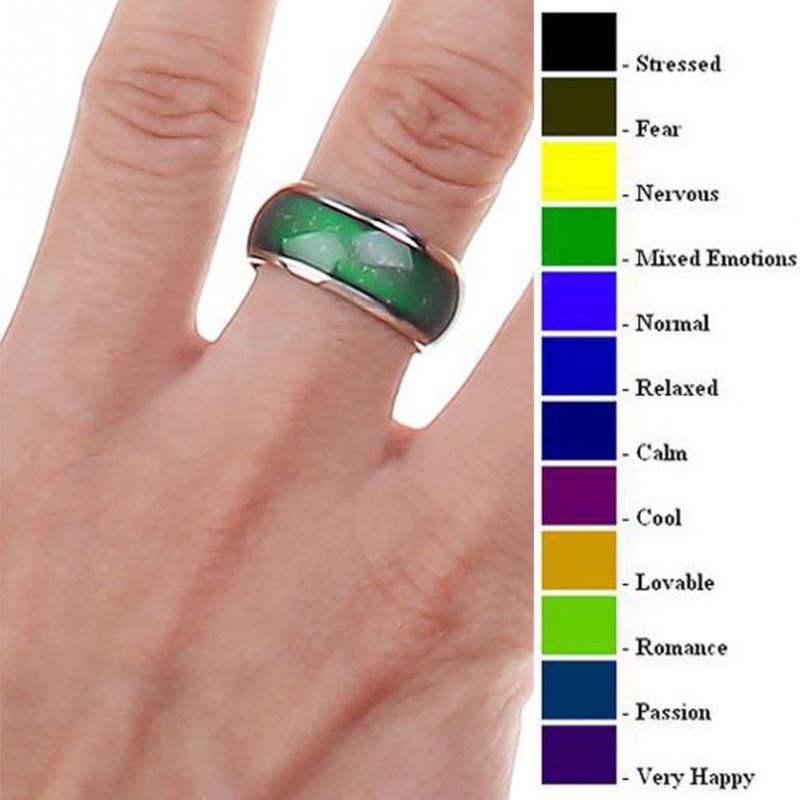 Fine Jewelry Mood Ring Color Change Emotion Feeling Mood Ring Changeable Band Temperature Ring