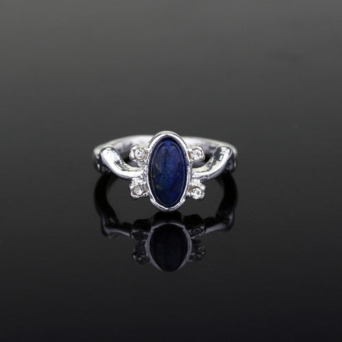 1 pc The Vampire Diaries Rings Elena Gilbert Daylight Rings Vintage Crystal Ring With Blue Lapis Fashion Movies Jewelry Cosplay