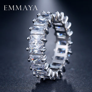 EMMAYA Silver Color Unique Design CZ Ring Paved Austrian Zircon Fashion Women Ring Jewelry