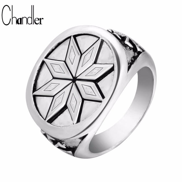 Chandler New Valknut Signet Ring Scandinavn Odin Symbol Norse Viking Jewelry Mens Boys Silver Plated Biker Ring Fashion Jewelry