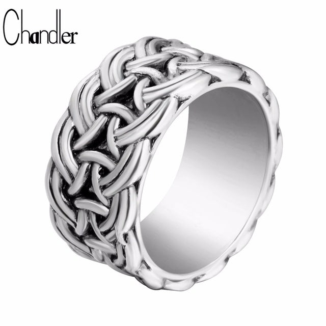 Chandler New Valknut Signet Ring Scandinavn Odin Symbol Norse Viking Jewelry Mens Boys Silver Plated Biker Ring Fashion Jewelry